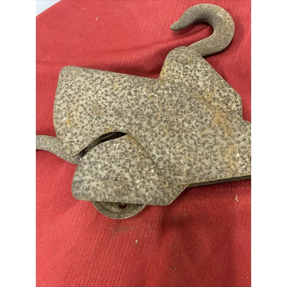 Antique Cast Iron Double Pulley With Lever~Farm Equipment-Fence Stretching